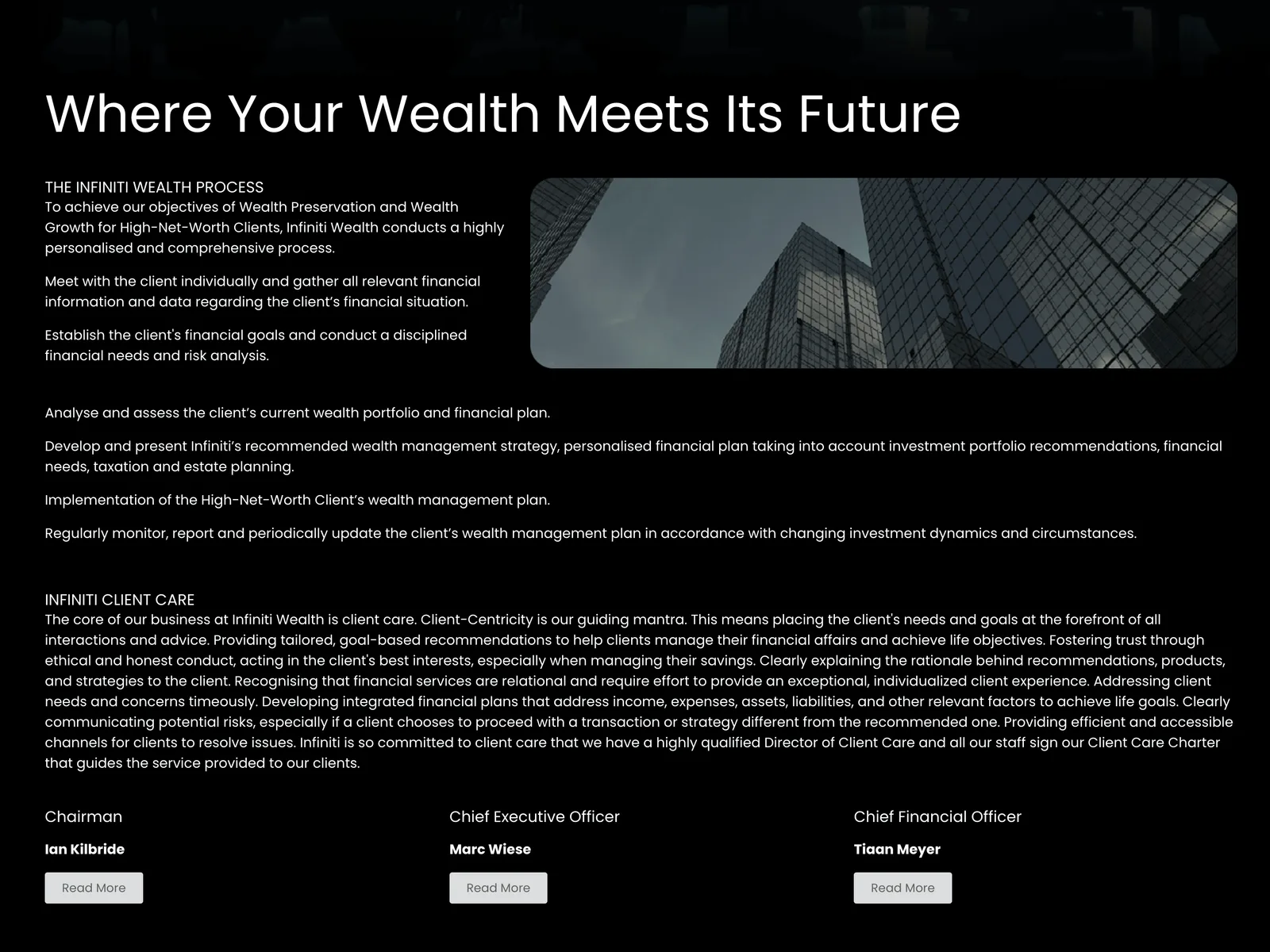 Infiniti Wealth Website, Infiniti Wealth