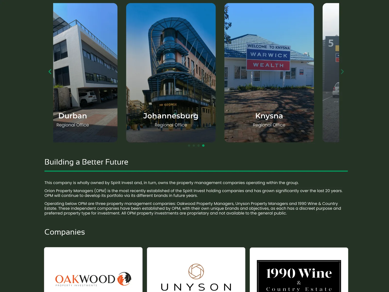 Orion Property Managers Website, Orion Property Managers