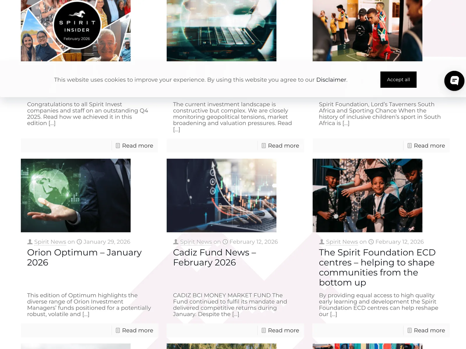 Spirit Invest Website, Spirit Invest