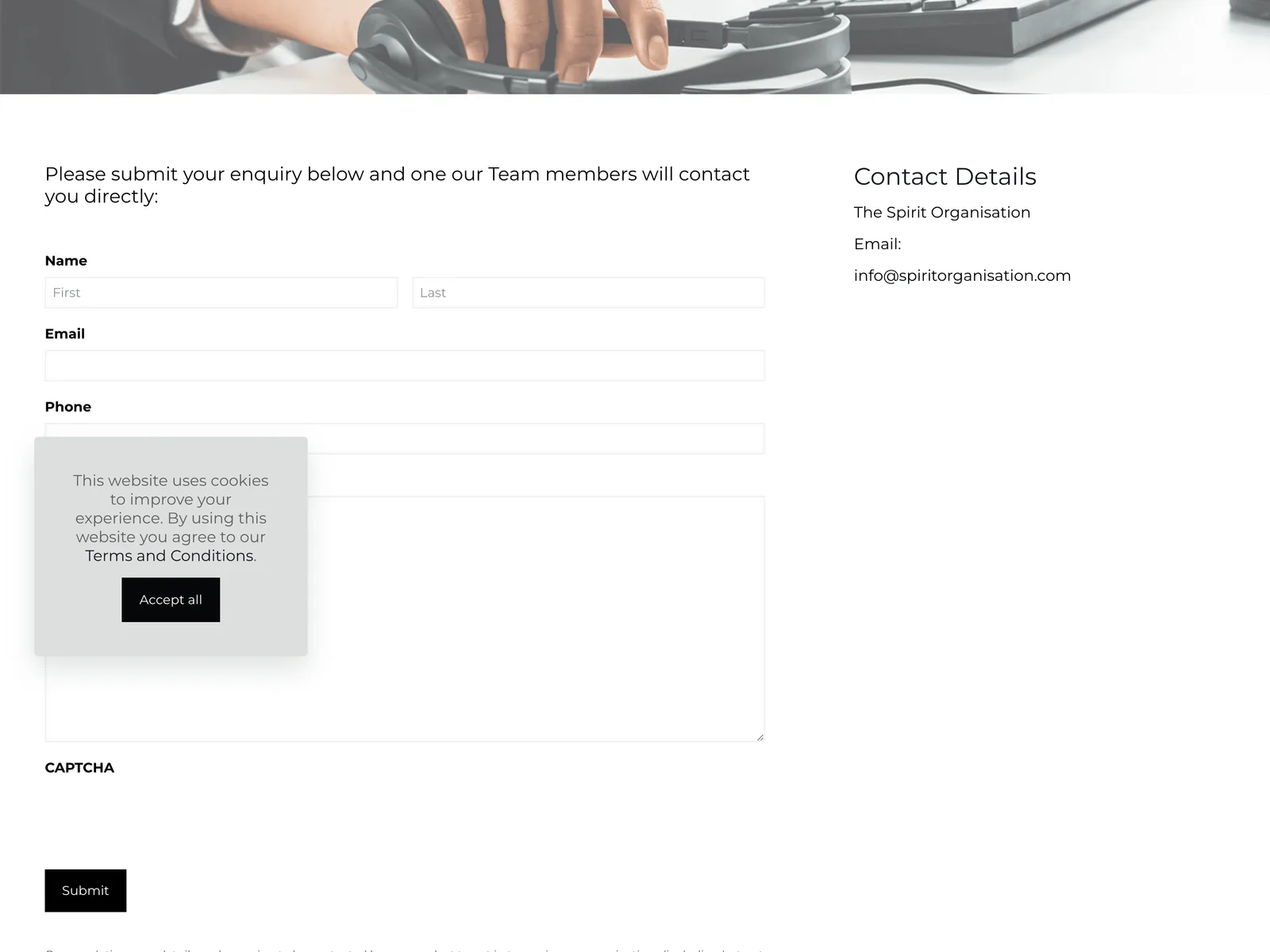 Spirit Organisation Website, Spirit Organisation