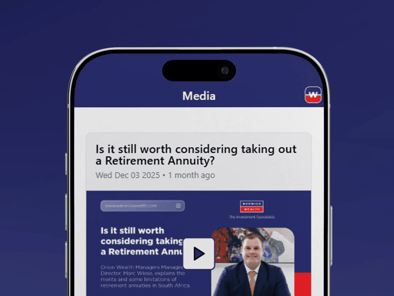 Warwick Wealth App, Warwick Wealth
